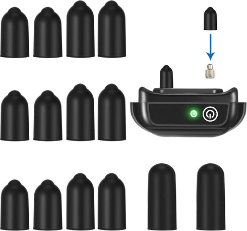 24 Pieces Dog Prong Collar Replacement Parts, Shock Collar Rubber Tips and Silicone Covers for Training (13 mm, 16 mm,