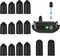 24 Pieces Dog Prong Collar Replacement Parts, Shock Collar Rubber Tips and Silicone Covers for Training (13 mm, 16 mm,