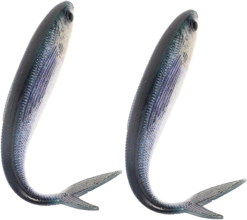OSALADI 1 Pair 3D Soft Bionic Flying Fish Lures, PVC Reusable Sinking