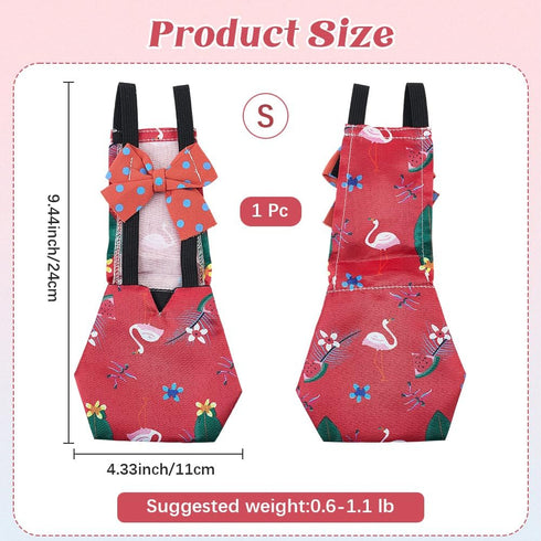 9.45 4.33 Inch CREATCABIN Adjustable Chicken Diapers Washable Duck Diapers Red Polyester Waterproof Pet Ducking Nappy
