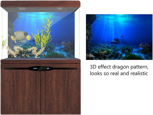 Zerodis Seaworld Aquarium Background, PVC Adhesive Double Sided Poster Sticker Fish Decoration