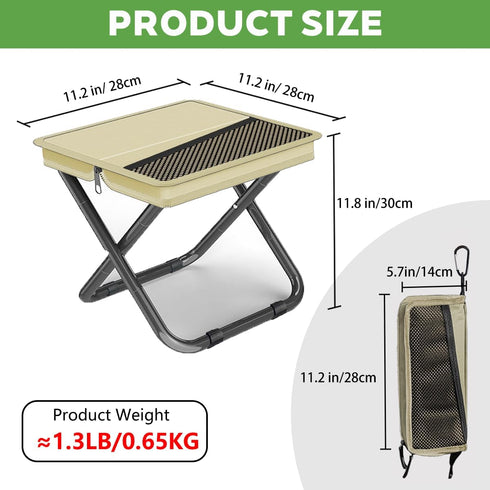 Zabplox 2-in-1 220LB Collapsible Camping Stool & Sling Bag / Load Capacity Folding Portable Fishing Stool/Collapsible