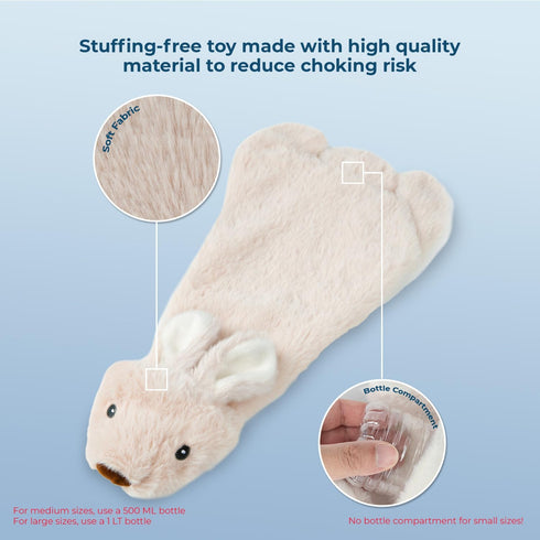Best Pet Supplies 2-in-1 Stuffless Squeaky Dog Toy, Large Hare, Soft Durable Fabric for All Pets
