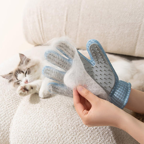 2 in 1 Pet Grooming Gloves for Dogs & Cats, Pet Fur Remover Glove, Grooming Brush Mitt, Fur Cleaner for Couch, Clothes,