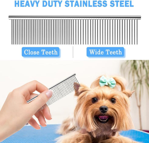 6 in 1 Professional Stainless Steel Safety Round Tip Dog Grooming Scissors, Anti-Rust Pet Kit