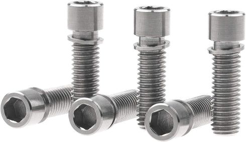 M8 x 25mm Titanium Ti Bolt with Washer for BMX Cycling Stem, Pack of 6