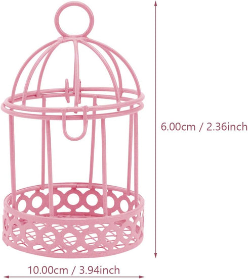 Metal Wall Hanging Bird Cage, Mini Desktop Storage Decor, Hollow Iron Organizer for Home Office