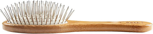 Bass Brushes Small Oval Wire Pet Brush with Bamboo Handle