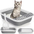 Tlence Collapsible Small Cat Litter Box, 17.7'' Open Foldable Kittens Potty with
