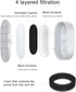 8 Pack Cat Water Fountain Filter Replacement, 4 Carbon Filters & 4 Pre-Filter Sponges for Stainless Steel Fountain
