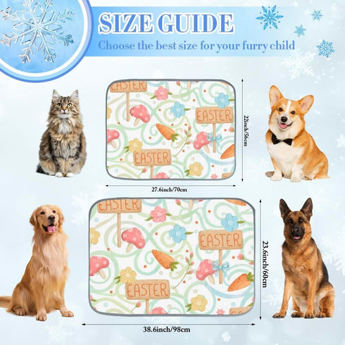 imiBBWQu Summer 27" 22" Cooling Pad Easter Patterns Cooling Mat Washable Pet Stroller Pad Dog Bed Mat Dog Pillow Bed