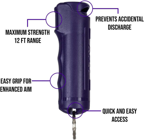 Police Magnum Keychain Pepper Spray, Tactical Small Compact Case Holder for Women's Self Defense (1/2oz)