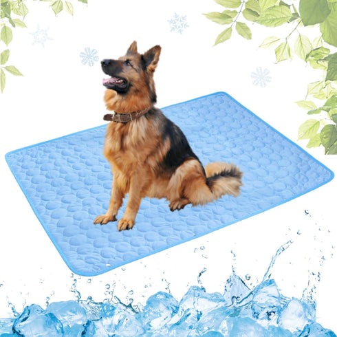 Dog Cooling Mat Washable - Portable Summer Pet Pad, Ice Silk Self-Cooling Mat for Dog, 27x39in, Blue