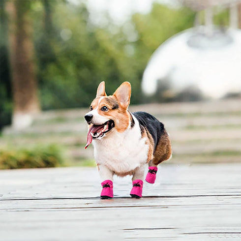 YAODHAOD Dog Shoes for Hot Pavement, Anti-Slip Sole Dog Boots & Paw Protector for Summer, Reflective Straps, 4PCS for