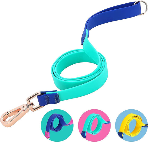 Jelly Color-Block Waterproof Dog Leash - Outdoor Training Agility Leash for Yard, Walking, Hiking, Play, Camping - 5ft,