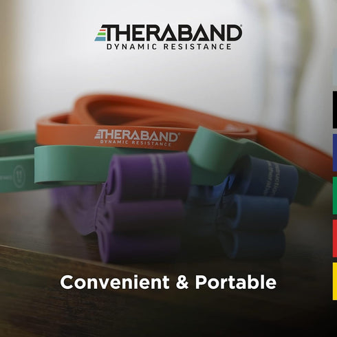 THERABAND High Resistance Bands - Set of 2 Elastic Super Bands for Flexibility & Workouts