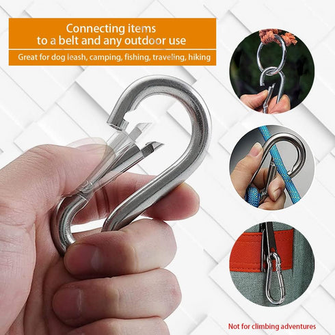 ReNext 4 Pack 2 Inch Stainless Steel 304 Spring Snap Link Hook Carabiner, Set of 4, Not for Climbing