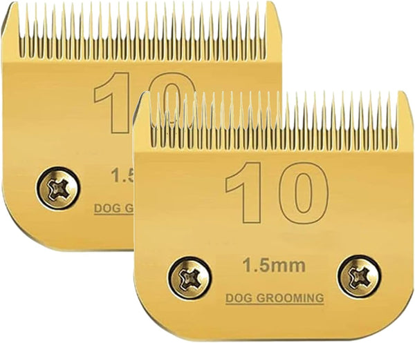 2 Packs #10 Clipper Blade for Dog Grooming, Compatible with Andis Clippers, Carbon Infused Steel, Sharp Edge