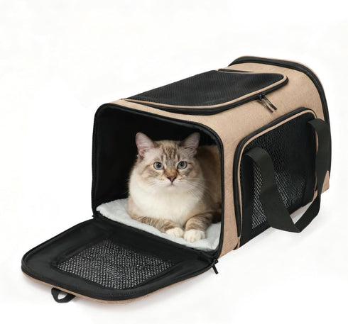 DALASITING 15lbs, Airline Approved Pet Carrier for Cats and Small Dogs Up to Cat Dog Carrier with Safety Leash