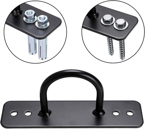 Hipiwe Battle Rope Wall/Ceiling Mount Anchor Bracket Hook for Suspension Straps, Crossfit Gymnastic Rings