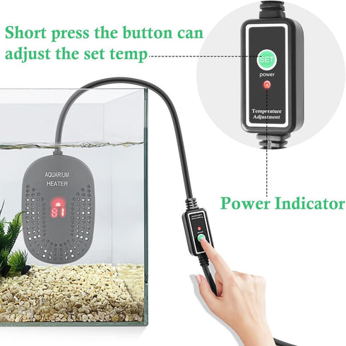 HITOP 100W Mini Adjustable Aquarium Heater, Digital Fish Tank Heater with Protective Cover for 5-30 Gallon