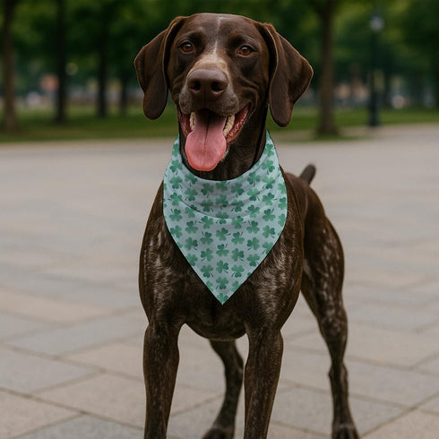 YJIKRTVT St. Patrick's Day Dog Bandana, Shamrock Clover Triangle Bib Scarf for Small and Medium Dogs, Green Puppy