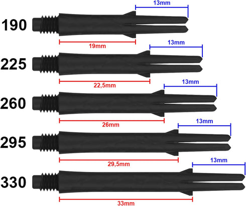 L-style 190 Carbon Dart Shafts Locked Two Tone Black/Blue