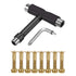 Skateboard Hardware 8PCS Bolts Set and All-in-One Portable Skate Tools with L-Type Phillips Head Wrench