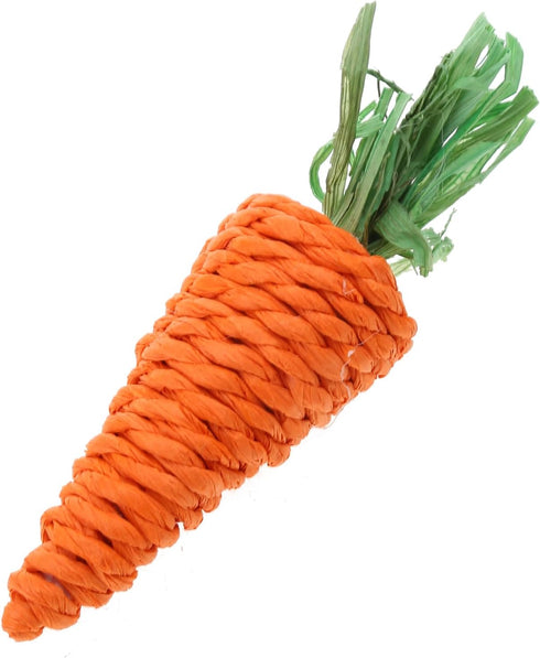 WOZUN 5-Piece Rabbits Chew Toy Natural Grass Carrot Small Animal Teeth Grinding Rabbits Chew Carrot for Teeth Grinding
