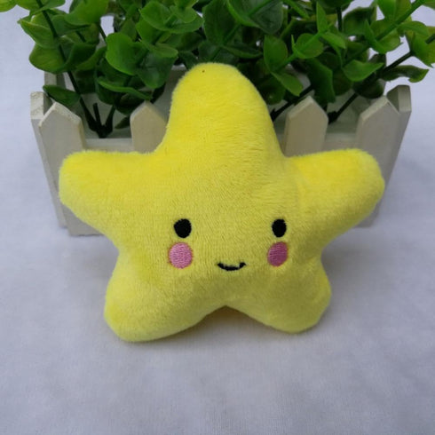 1Pc Yellow Star Plush Dog Toy Small Medium Dog Puppy Squeaky Bite Playing Starfish Toy Dog Squeak Toys