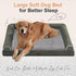 Large Orthopedic Dog Bed, Washable Bolster XL Memory Foam Sofa Couch with Removable Cover - Dark Green