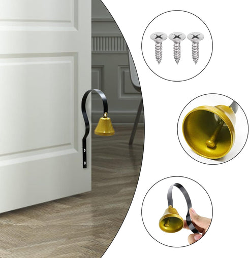 Flylin 2Pcs Housebreaking/Housetraining Metal Dog Doorbell, Shopkeepers Doggy Training Bell Wall Mounted for Home