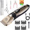 Dog Grooming Kit, Low Noise Rechargeable Cordless Electric Hair Clippers Set for Dogs and Cats