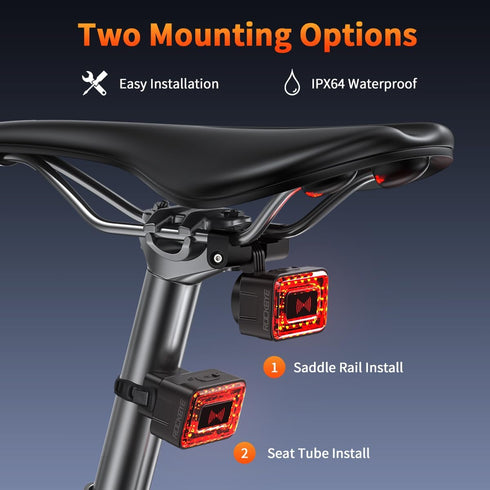 Onvian Smart Bike Radar Tail Light, USB Rechargeable Rear View Light, IPX64 Waterproof for Night Riding