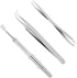 Rypet Tick Remover Tool Set - Stainless Steel Kit for Cats, Dogs, and Humans (Pack of 3)