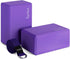 Syntus Yoga Block and Yoga Strap Set, 2 Soft Non-Slip Yoga Blocks 9×6×4 inches, 8FT Metal D-Ring Strap for Fitness