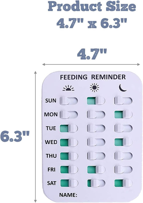 Dog Feeding Reminder, Magnetic or Double-Sided Adhesive Application, Weekdays AM/PM Indicators to Track Feeding