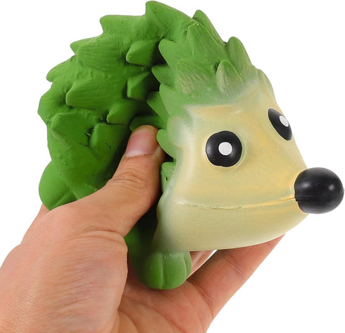 POPETPOP Hedgehog Squeaky Dog Toy, Soft Latex Chew Toy for Small Medium Pets, Funny Animal Fetch Play Toy