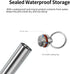 Stainless Steel Survival Pill Storage, Air-Tight Waterproof Capsule Bottle with Seal Ring for Outdoor Use