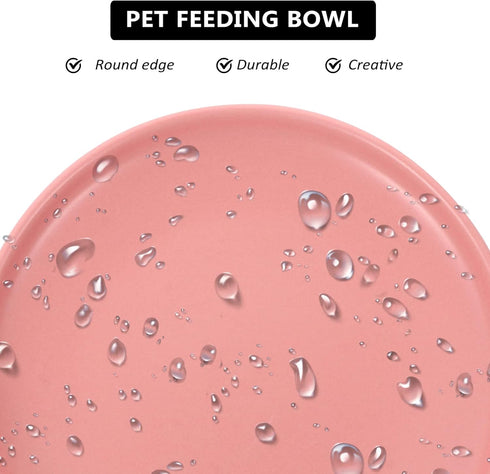 Ceramic Pet Bowl, Shallow Cat Food Water Dish, Whisker Fatigue Cute Feeding Container for Dogs, Rabbits