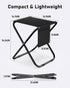14.4 Inch, 300 lbs Simple Deluxe Portable Camping Stool, Capacity, Folding Chair with Storage Pocket, Black