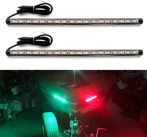 Botepon Navigation Lights - LED Bow Lights, Green & Red, Night Fishing,
