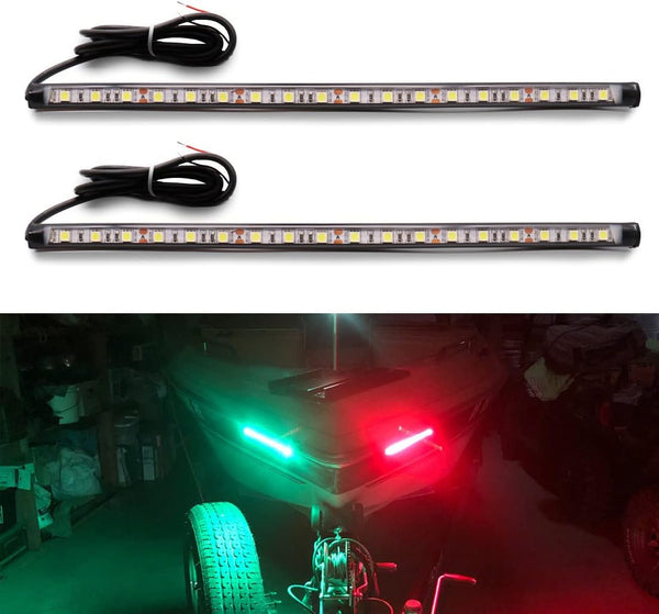 Botepon Navigation Lights - LED Bow Lights, Green & Red, Night Fishing,