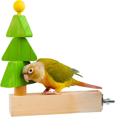 Bird toys & Bird Perch, Bird Wooden Block Chewing Toy Parrot Foraging