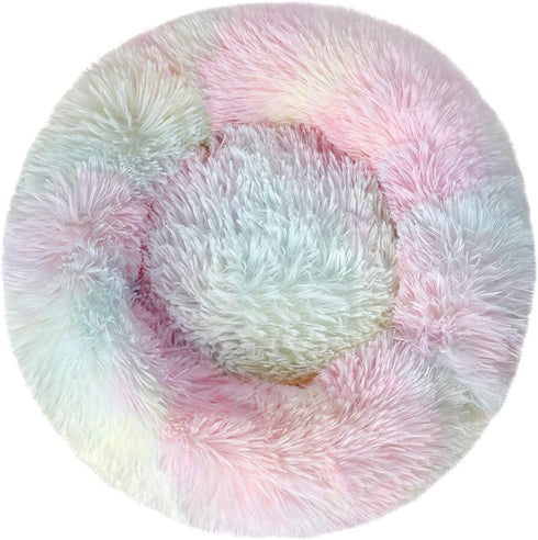 Otoez Kitten Puppy Bed, Extra Small Round Dog Cat Anti Anxiety Plush Bed with Non-Slip Waterproof Bottom