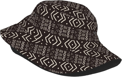 Summer African Bucket Hat for Women Men Beach Sun Hat Abstract Fisherman Cap Tribal Hat Travel Outdoor Camping