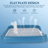 ULTECHNOVO Dog Potty Tray with Wall Post: Indoor Puppy Training Toilet Blue Plastic Mesh Grate, Pee Pad Holder for Male