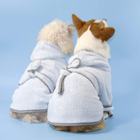 HongGun 3 PC Pet Bathrobe, Dog Bath Towel Microfiber Fast Drying Super Absorbent Dog Pajamas with Hooded Dog Coats