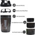 Protein Shaker Bottle - Leak Proof Sports Water Bottle for Protein Mixer, 16 oz Shake Cup with Storage (Black)