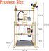 3-Tier Hamiledyi Natural Wood Bird Playground - Large Perch Stand with Exercise Platforms Durable Activity Gym